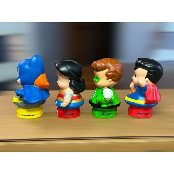 Fisher Price Little People Super Friends Heroes Lot of 4 Includes Blue Batman #2 - Picture 5 of 6